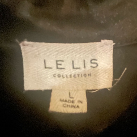 Le Lis black polka dot button up blouse size Large - Picture 2 of 4